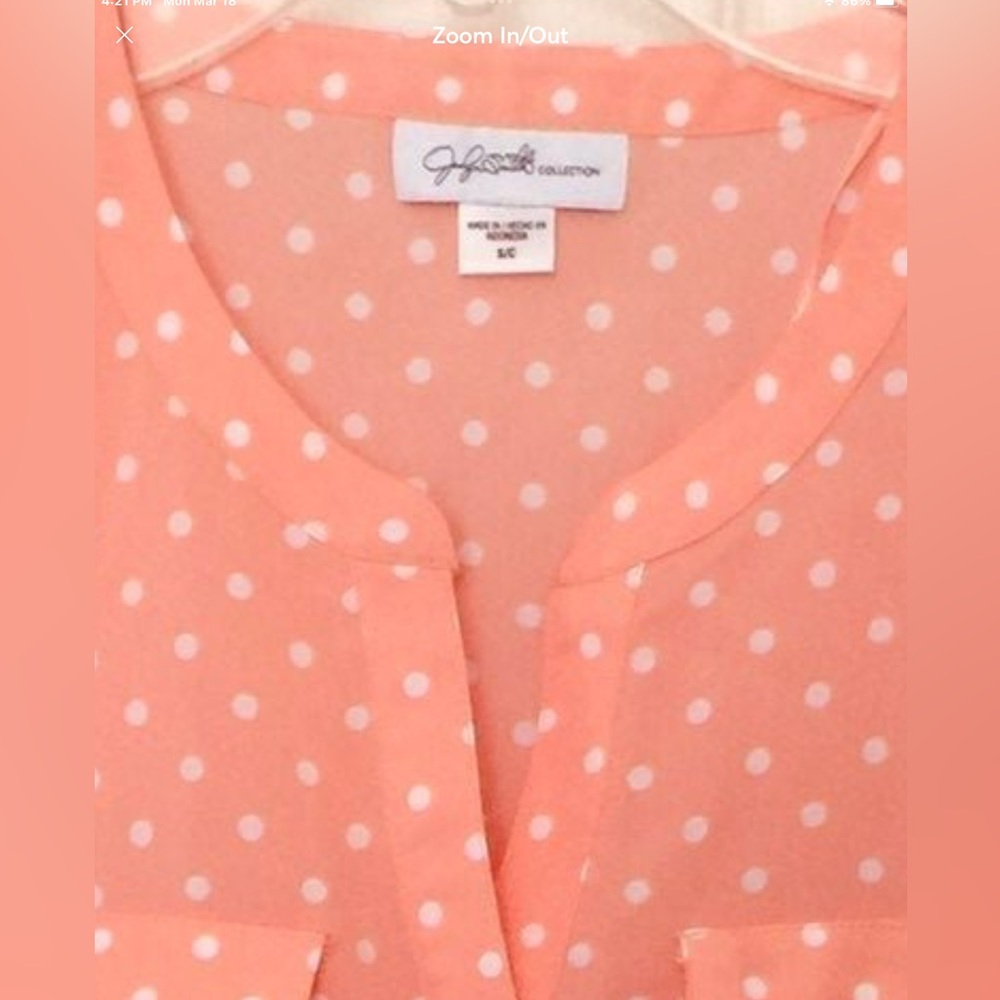 Sheer Chiffon Polka Dot Blouse Small NWT - Picture 2 of 4